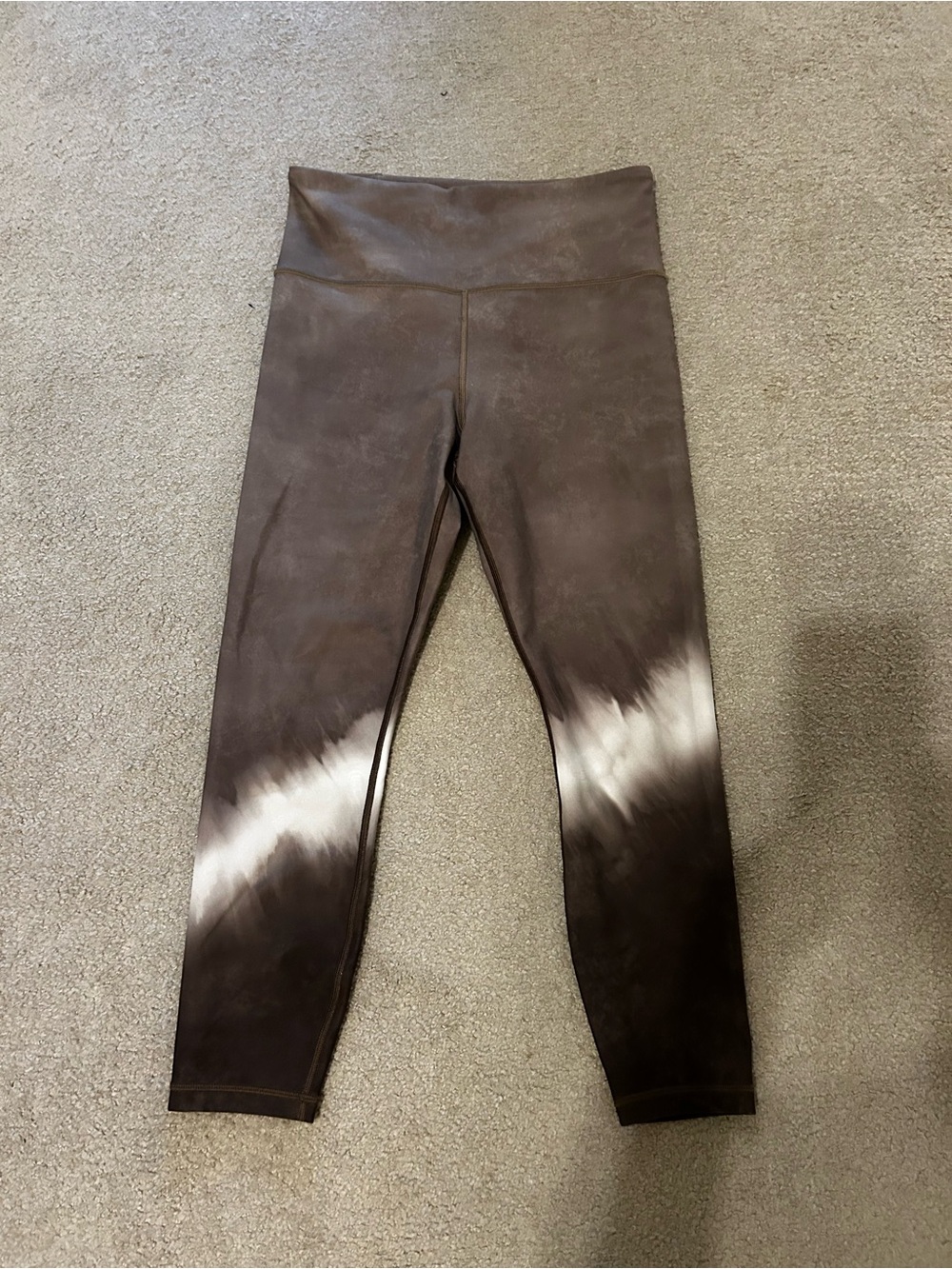 Brown Tie Dye Elation 7/8 Tights Athleta Medium